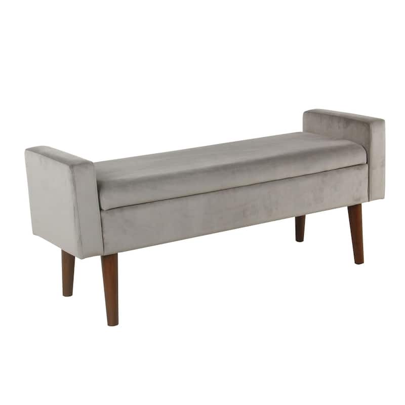 Carson Carrington Hamn Velvet Storage Bench - Gray