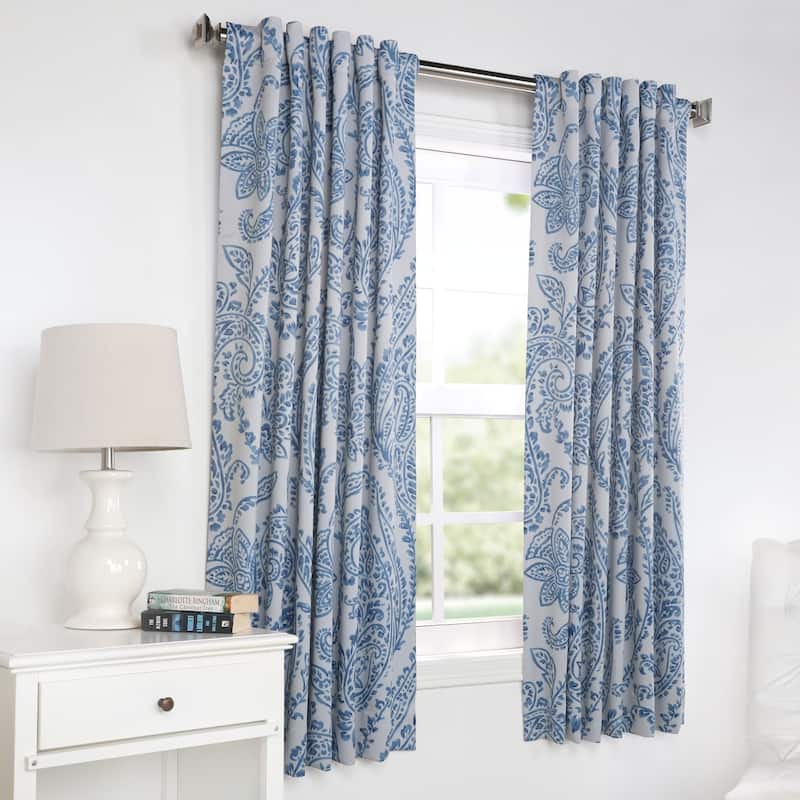 Exclusive Fabrics Tea Time China Blue 63 inches Room Darkening Curtain Panel Pair (2 Panels) - 50x63