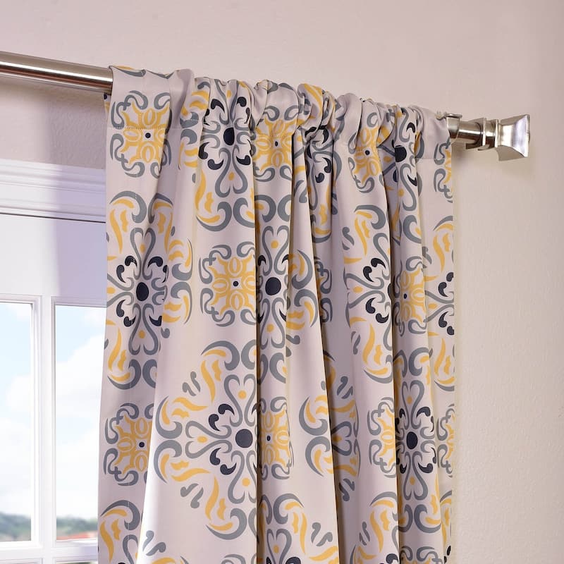 Exclusive Fabrics Tea Time China Blue 63 inches Room Darkening Curtain Panel Pair (2 Panels) - 50x63