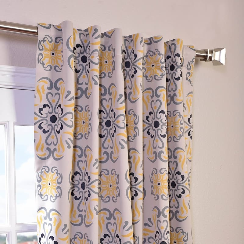 Exclusive Fabrics Tea Time China Blue 63 inches Room Darkening Curtain Panel Pair (2 Panels) - 50x63