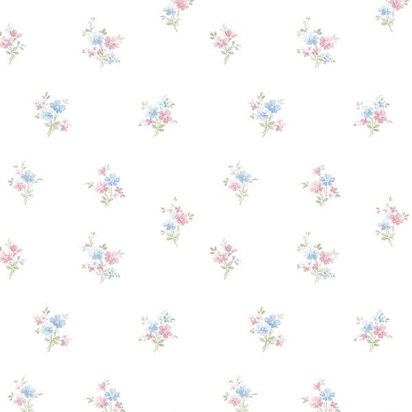Delicate Daisies Kennewick 32.7 Ft. x 20.5 In. Vinyl Pink Floral Bouquet Spot Wallpaper Covering