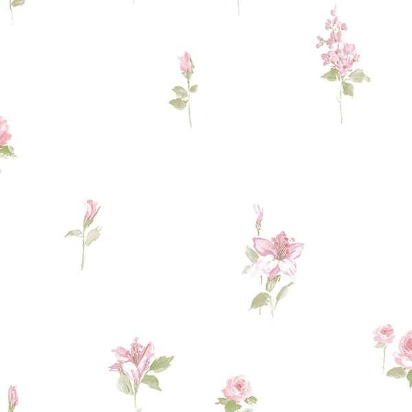 Tamarac 32.7 Ft. x 20.5 In. Vinyl Pink Floral Spot Wallpaper Covering