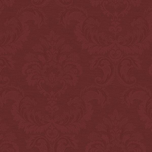 Damask Emboss Hyattsville 32.7 Ft. x 20.5 In. Vinyl Red Silk Damask Wallpaper Covering