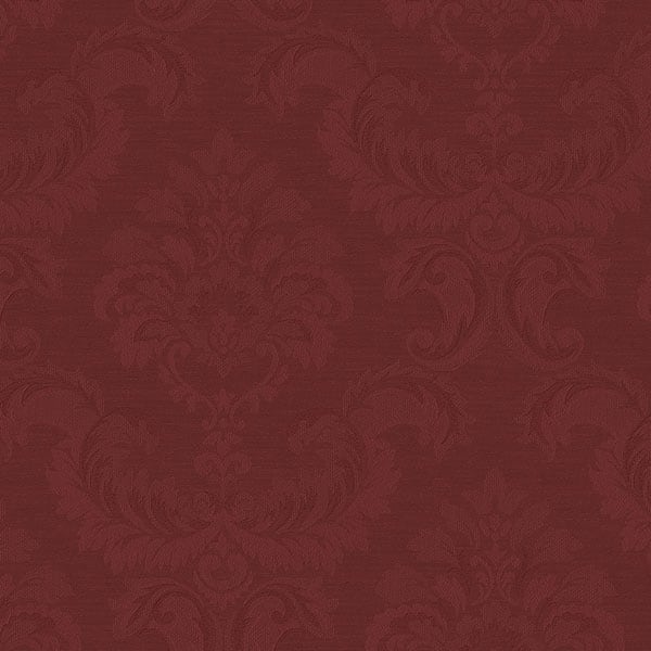 Damask Emboss Hyattsville 32.7 Ft. x 20.5 In. Vinyl Red Silk Damask Wallpaper Covering