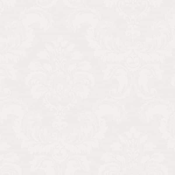 Damask Emboss Hyattsville 32.7 Ft. x 20.5 In. Vinyl White Silk Damask Wallpaper Covering