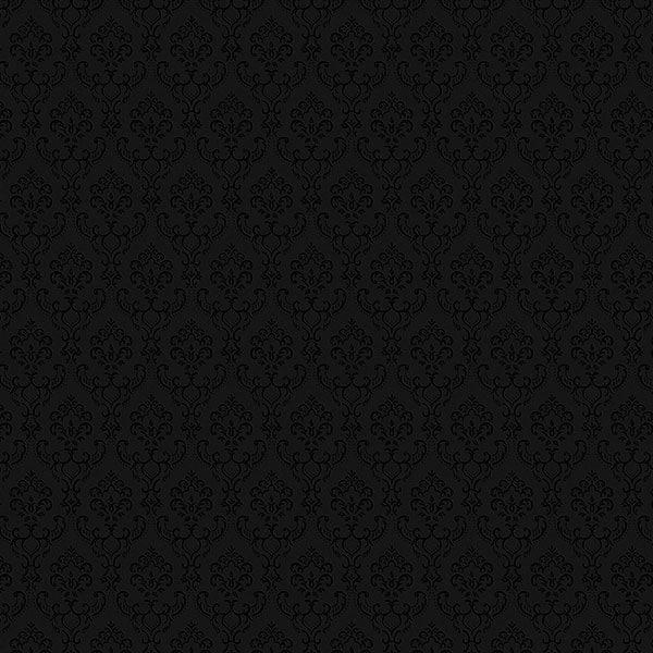 Small Damask Cambridge 32.7 Ft. x 20.5 In. Vinyl Black Small Damask Wallpaper Covering