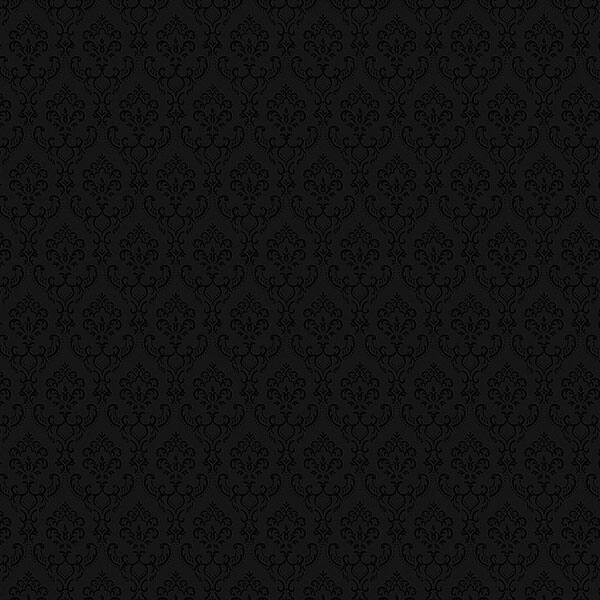 Small Damask Cambridge 32.7 Ft. x 20.5 In. Vinyl Black Small Damask Wallpaper Covering