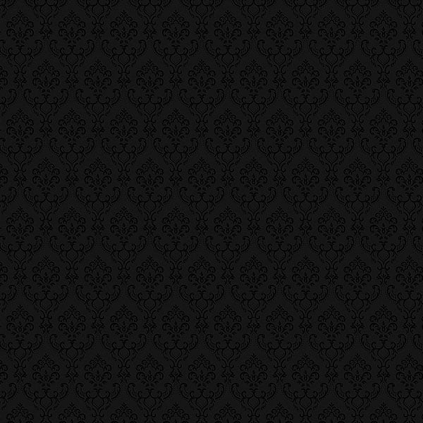 Small Damask Cambridge 32.7 Ft. x 20.5 In. Vinyl Black Small Damask Wallpaper Covering