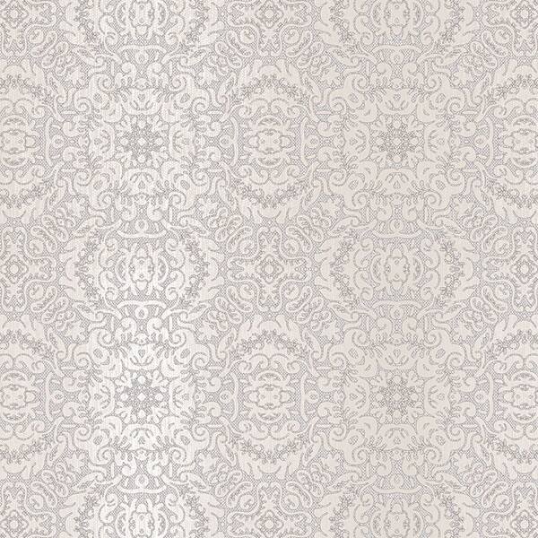 Tribal Texture Peoria 32.7 Ft. x 20.5 In. Vinyl Grey Mini Damask Stripe Wallpaper Covering