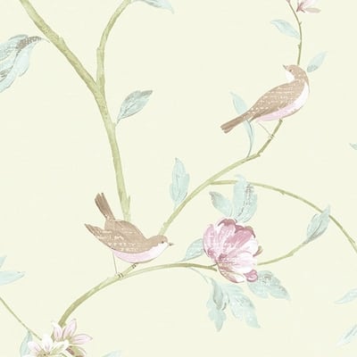 Chattanooga 32.7 Ft. x 20.5 In. Vinyl Green Birds And Trees Wallpaper Covering