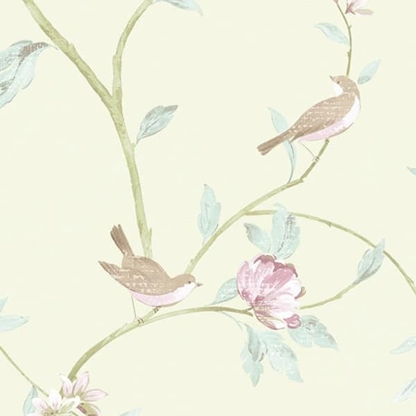 Chattanooga 32.7 Ft. x 20.5 In. Vinyl Green Birds And Trees Wallpaper ...