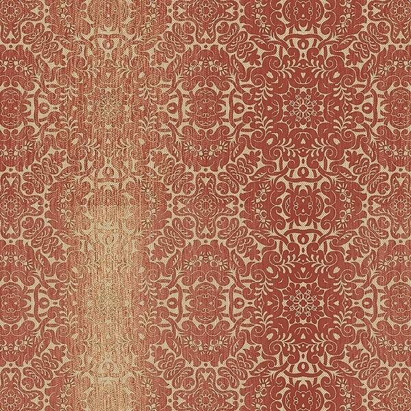Tribal Texture Peoria 32.7 Ft. x 20.5 In. Vinyl Red Mini Damask Stripe Wallpaper Covering