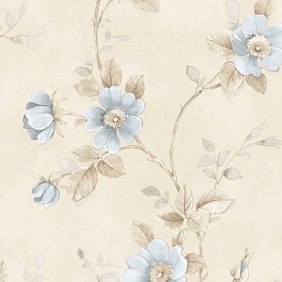 La Vergne 32.7 Ft. x 20.5 In. Vinyl Beige Poppies Wallpaper Covering