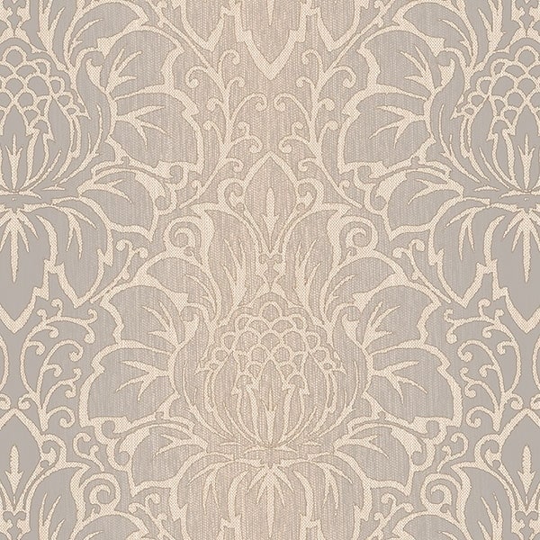 Venetian Damask Evanston 32.7 Ft. x 20.5 In. Vinyl Beige Modern Damask Wallpaper Covering