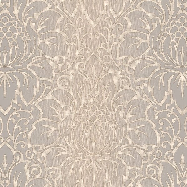 Venetian Damask Evanston 32.7 Ft. x 20.5 In. Vinyl Beige Modern Damask Wallpaper Covering