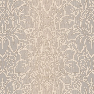 Venetian Damask Evanston 32.7 Ft. x 20.5 In. Vinyl Beige Modern Damask Wallpaper Covering