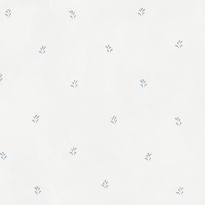 Splash Print Roanoke 32.7 Ft. x 20.5 In. Vinyl Blue Mini Floral Toile Wallpaper Covering