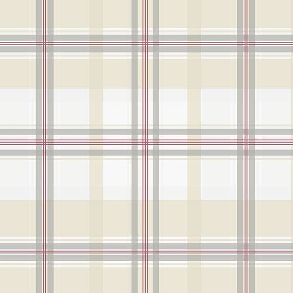 Plaid Portsmouth 32.7 Ft. x 20.5 In. Vinyl Red Plaid Wallpaper Covering - N/A