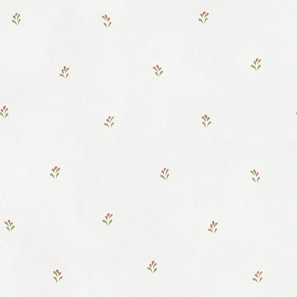 Splash Print Roanoke 32.7 Ft. x 20.5 In. Vinyl Red Mini Floral Toile Wallpaper Covering