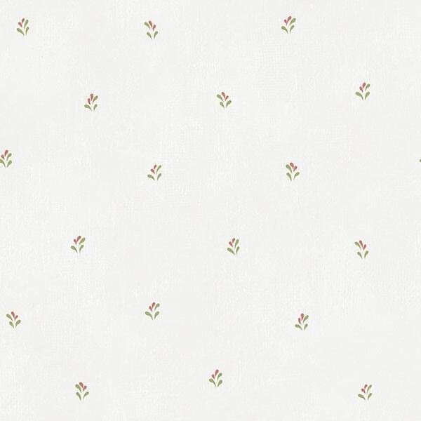 Splash Print Roanoke 32.7 Ft. x 20.5 In. Vinyl Red Mini Floral Toile Wallpaper Covering