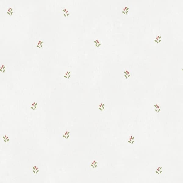 Splash Print Roanoke 32.7 Ft. x 20.5 In. Vinyl Red Mini Floral Toile Wallpaper Covering