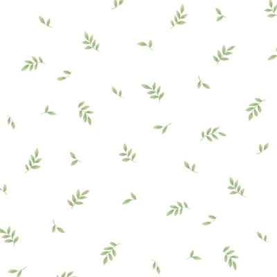 Kitchen Leaves Richmond 32.7 Ft. x 20.5 In. Vinyl Green Leaves Toile Wallpaper Covering