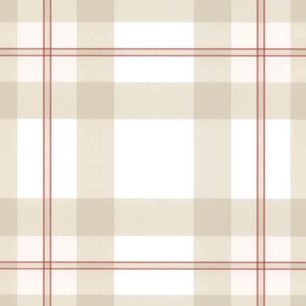 Bocconcini Plaid Portsmouth 32.7 Ft. x 20.5 In. Vinyl Red Plaid Wallpaper Covering