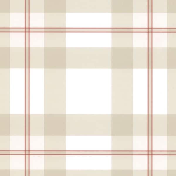Bocconcini Plaid Portsmouth 32.7 Ft. x 20.5 In. Vinyl Red Plaid Wallpaper Covering