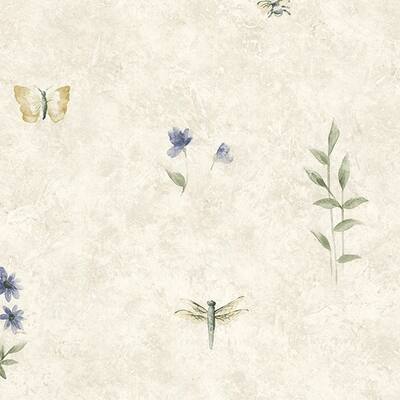 Summer Botanical Sidewall Norton 32.7 Ft. x 20.5 In. Vinyl Green Floral Wallpaper Covering