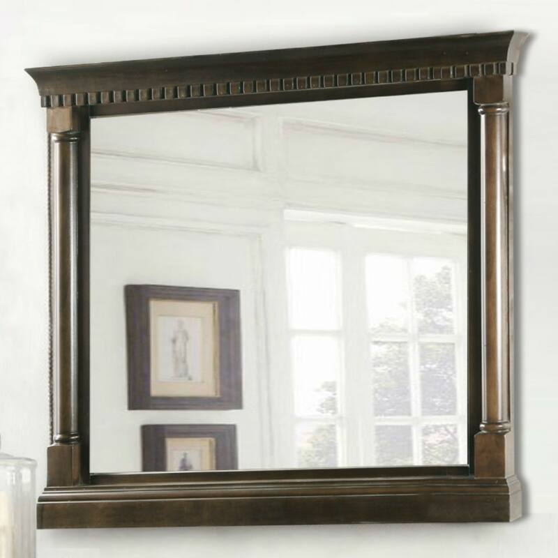36 in. x 33 in. Framed Wall Mirror in Antique Coffee