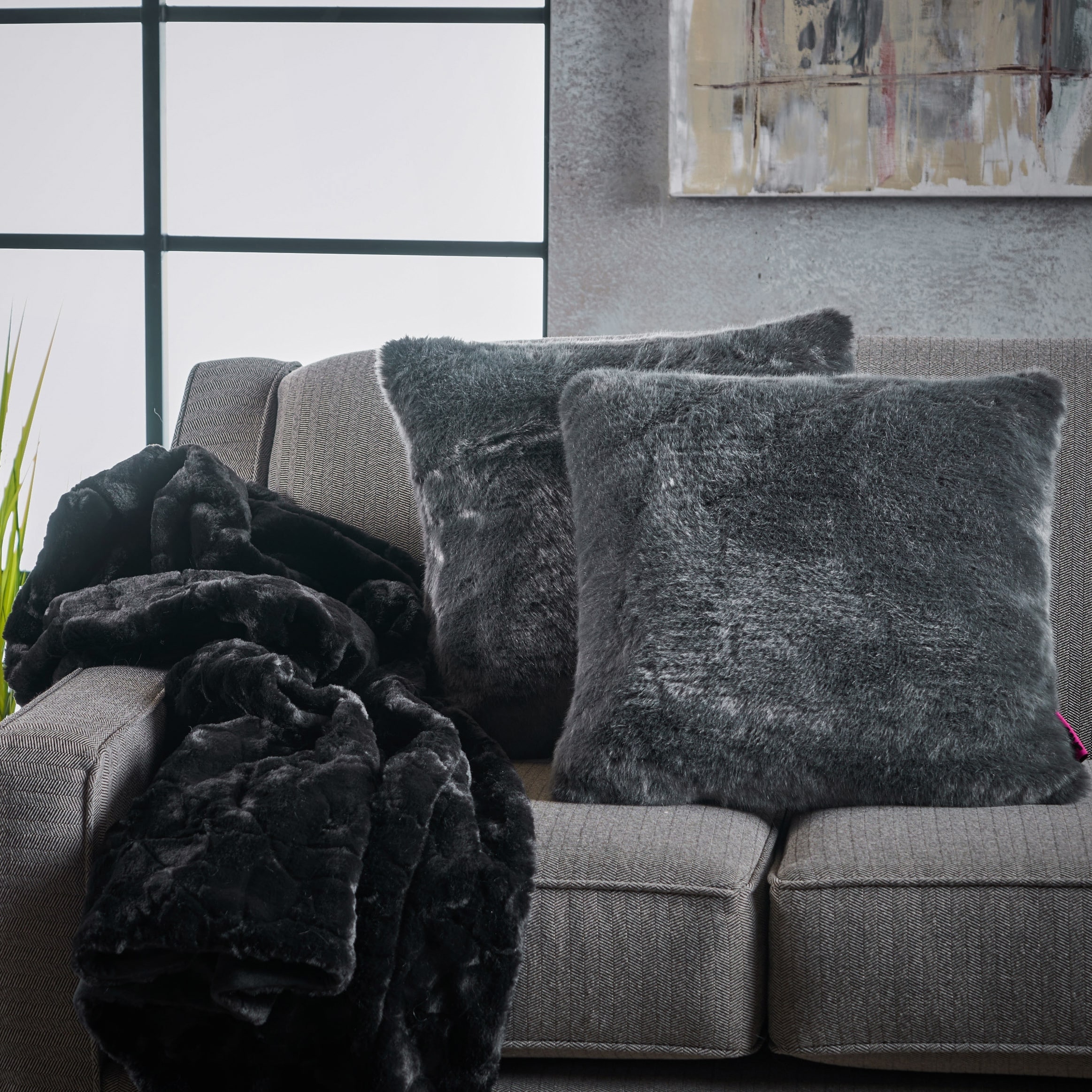 fluffy pillows and blankets