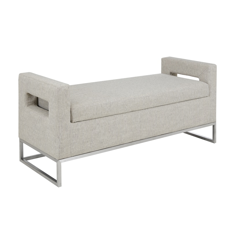 Madison Park Maye Soft Close Upholstered Storage Bench