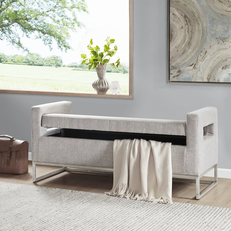 Madison Park Maye Soft Close Upholstered Storage Bench