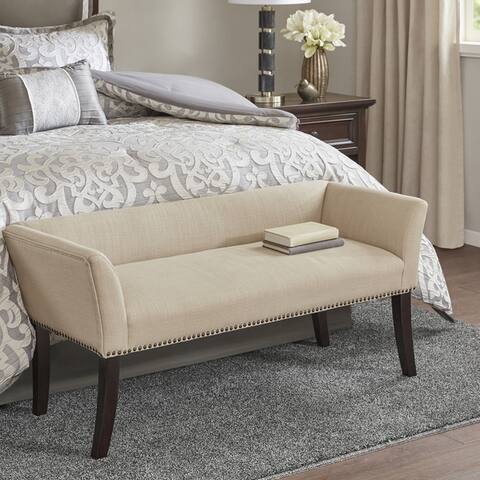 Madison Park Antonio Cream Upholstered Accent Bench