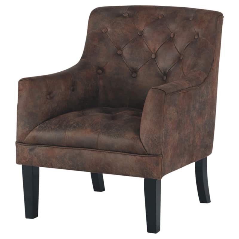 Drakelle Traditional Faux Leather Accent Chair