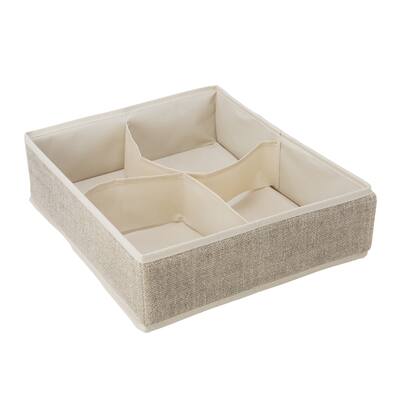 Simplify 4 Compartment Drawer Organizer in Faux Jute - 14"x 12"x 4"