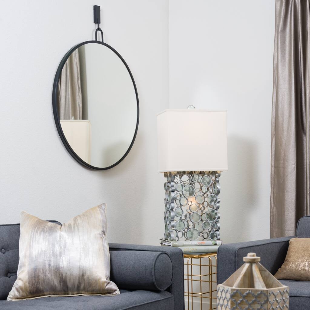 Round Black Stopwatch Mirror