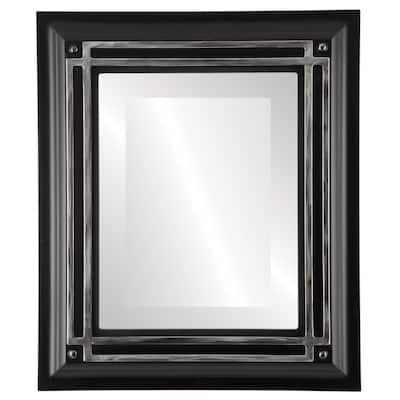 Imperial Framed Rectangle Mirror in Matte Black with Silver