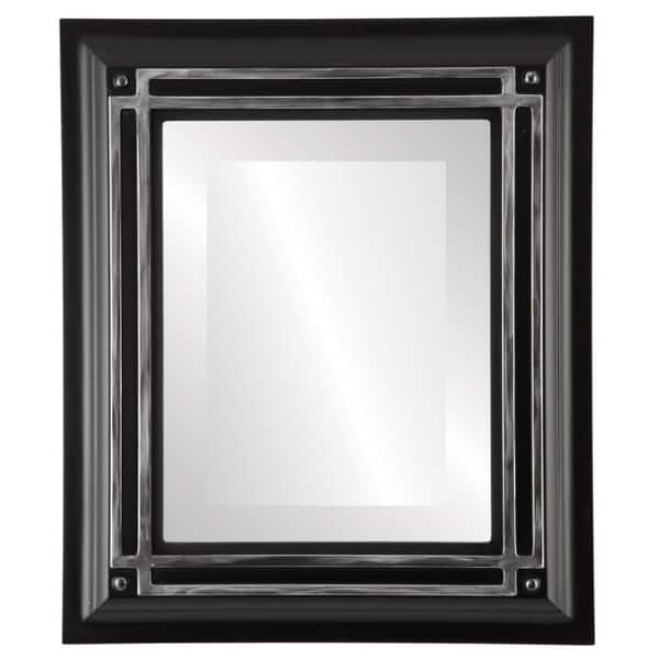 slide 2 of 4, Imperial Framed Rectangle Mirror in Matte Black with Silver