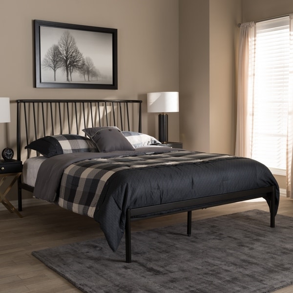 Contemporary Black Finished Metal Platform Bed by Baxton Studio