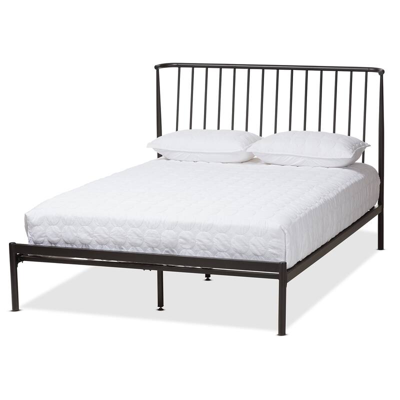 Contemporary Black Finished Metal Platform Bed by Baxton Studio