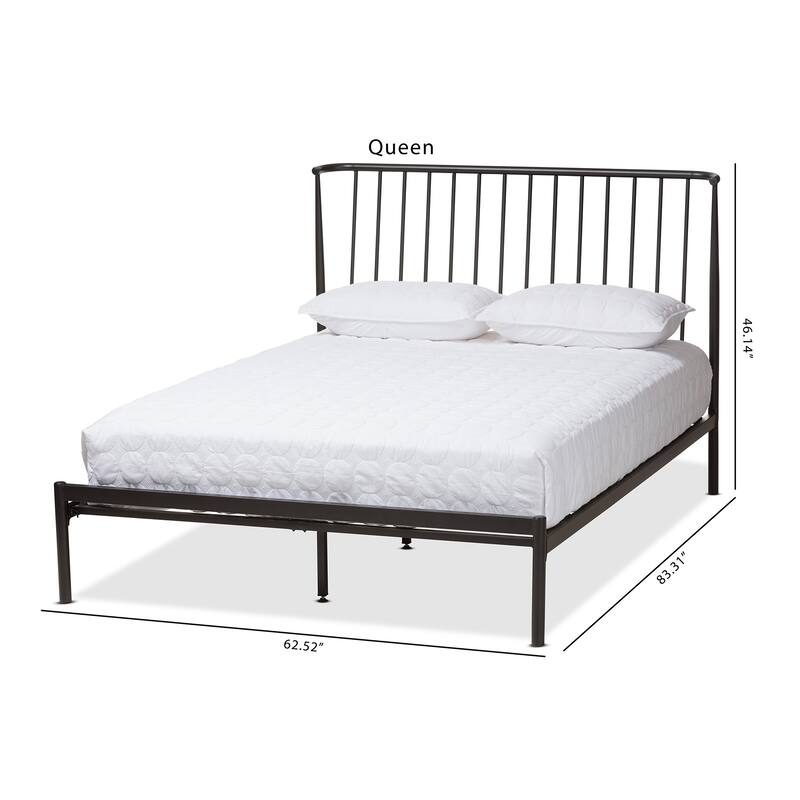 Contemporary Black Finished Metal Platform Bed by Baxton Studio