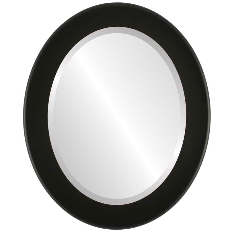 Avenue Framed Oval Mirror in Matte Black