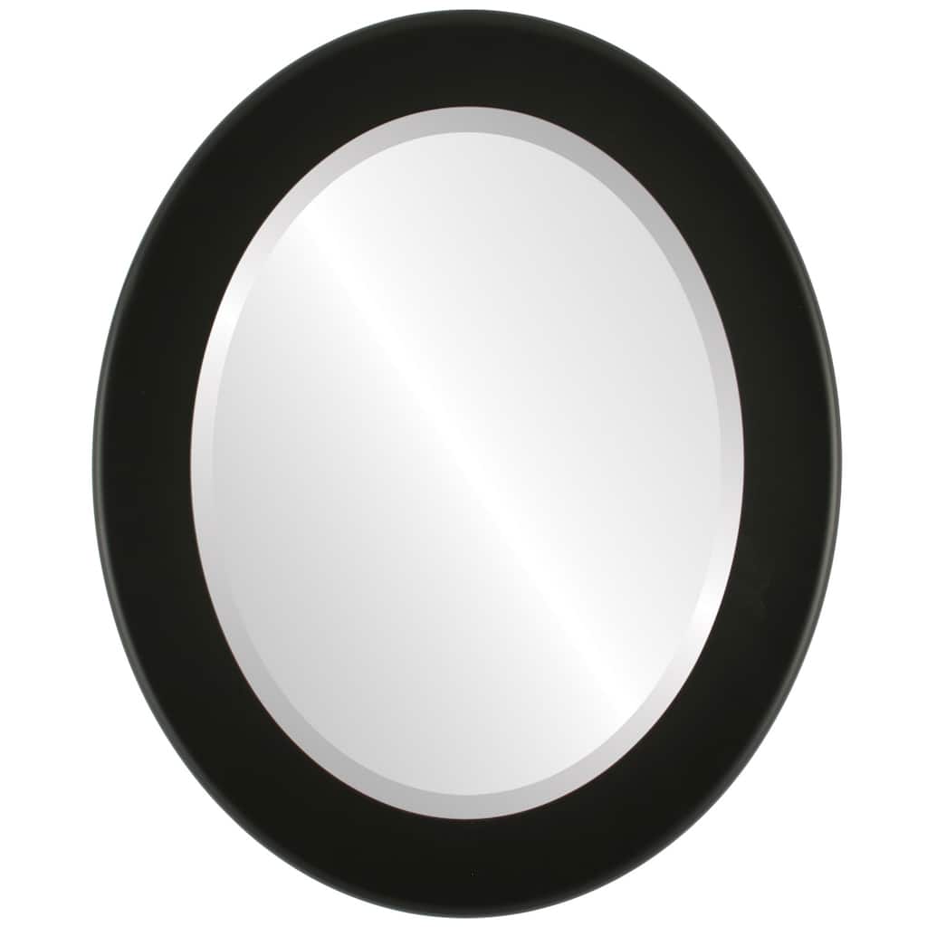Avenue Framed Oval Mirror in Matte Black