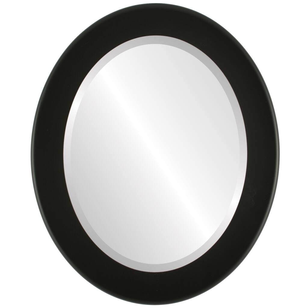 Avenue Framed Oval Mirror in Matte Black