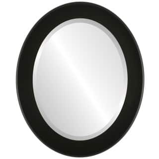 Avenue Framed Oval Mirror in Matte Black
