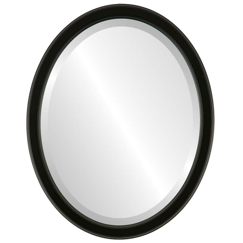 Toronto Framed Oval Mirror in Matte Black
