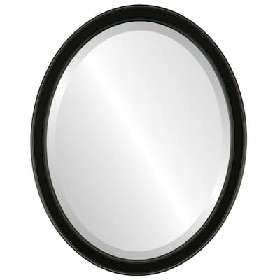 Toronto Framed Oval Mirror in Matte Black