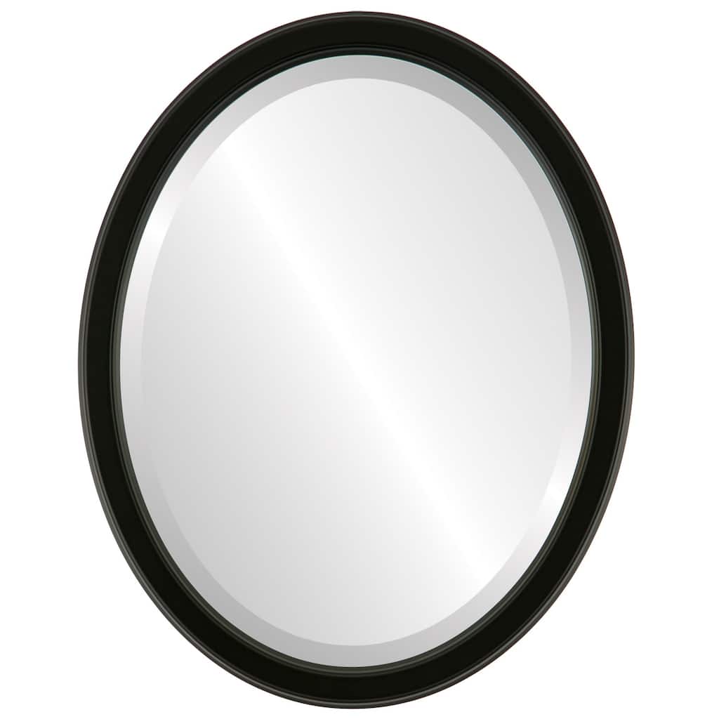 Toronto Framed Oval Mirror in Matte Black