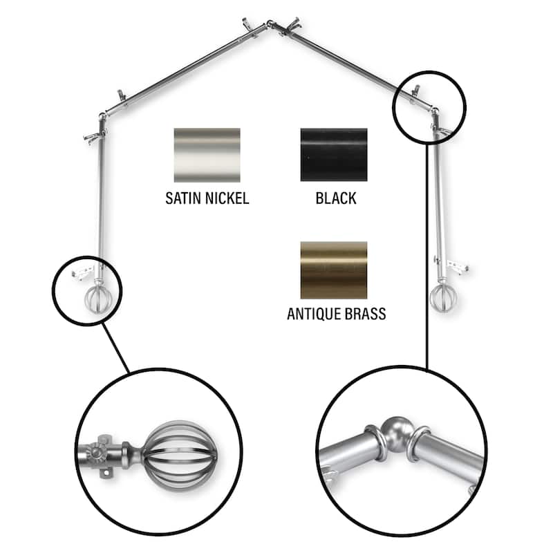 InStyleDesign Loop 4Sided Bay Window Curtain Rod Bed Bath & Beyond